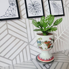 Load image into Gallery viewer, Monstera Paper Plant, 3 Inch Miniature Vintage Egg Cup Planter