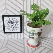 Load image into Gallery viewer, Monstera Paper Plant, 3 Inch Miniature Vintage Egg Cup Planter