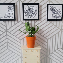 Load image into Gallery viewer, ZZ Plant, 3 inch Miniature Paper Plant, Dollhouse Zen Garden Mini