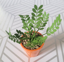 Load image into Gallery viewer, ZZ Plant, 3 inch Miniature Paper Plant, Dollhouse Zen Garden Mini