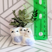 Load image into Gallery viewer, ZZ Plant, 3 inch Miniature Paper Plant in Vintage Cat Planter