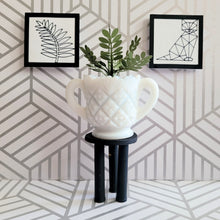 Load image into Gallery viewer, ZZ Plant, 3 inch Miniature Paper Plant in Vintage Milk Glass Planter