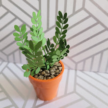 Load image into Gallery viewer, ZZ Plant, 3 inch Miniature Paper Plant, Dollhouse Zen Garden Mini
