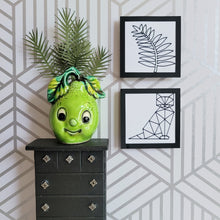 Load image into Gallery viewer, Palm Tree Paper Plant, 5 inch Vintage Smiling Pear Pot