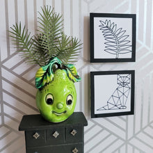 Load image into Gallery viewer, Palm Tree Paper Plant, 5 inch Vintage Smiling Pear Pot