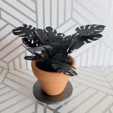 Load image into Gallery viewer, Black Monstera Plant, 3 inch Miniature Paper Plant, Dollhouse Zen Garden Mini
