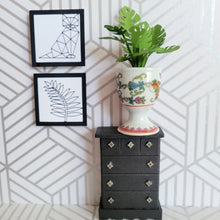 Load image into Gallery viewer, Monstera Paper Plant, 3 Inch Miniature Vintage Egg Cup Planter