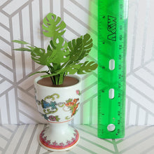 Load image into Gallery viewer, Monstera Paper Plant, 3 Inch Miniature Vintage Egg Cup Planter