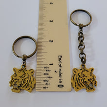 Load image into Gallery viewer, Brass Tiger Keychain, Key Ring, Zipper Pull, Purse or Backpack Charm