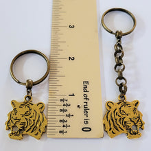 Load image into Gallery viewer, Brass Tiger Keychain, Key Ring, Zipper Pull, Purse or Backpack Charm