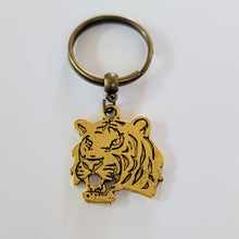 Load image into Gallery viewer, Brass Tiger Keychain, Key Ring, Zipper Pull, Purse or Backpack Charm