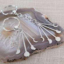 Load image into Gallery viewer, Phases of The Moon Keychain, Purse or Backpack Charm, Zipper Pull