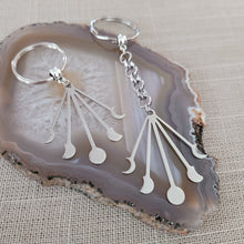 Load image into Gallery viewer, Phases of The Moon Keychain, Purse or Backpack Charm, Zipper Pull
