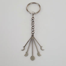Load image into Gallery viewer, Phases of The Moon Keychain, Purse or Backpack Charm, Zipper Pull