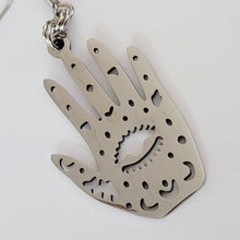 Load image into Gallery viewer, Hamsa Hand Earrings, Evil Eye Talisman, Dangle Drop Earrings, Stainless Steel Charms