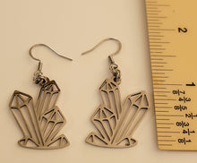 Load image into Gallery viewer, Crystal Cluster Earrings,  Dangle Drop Earrings, Machine Cut Stainless Steel Charms