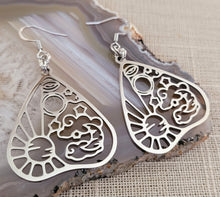 Load image into Gallery viewer, Planchette Earrings,  Dangle Drop Earrings, Machine Cut Stainless Steel Charms