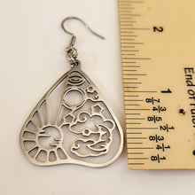 Load image into Gallery viewer, Planchette Earrings,  Dangle Drop Earrings, Machine Cut Stainless Steel Charms