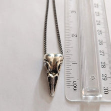 Load image into Gallery viewer, Bird Skull Necklace, Raven Crow Gothic Victorian Halloween Jewelry