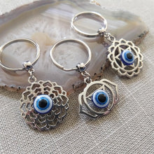 Load image into Gallery viewer, Evil Eye Chakra Keychain - Crown, Third Eye or Sacral Root Chakra Keychains
