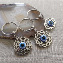 Load image into Gallery viewer, Evil Eye Chakra Keychain - Crown, Third Eye or Sacral Root Chakra Keychains