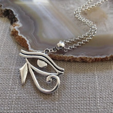 Load image into Gallery viewer, Silver Eye of Horus Charm Necklace - Eye of Ra Pendant - Egyptian Jewelry