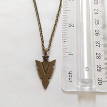 Load image into Gallery viewer, Arrowhead Necklace on Bronze Cable Chain, Mens Jewelry
