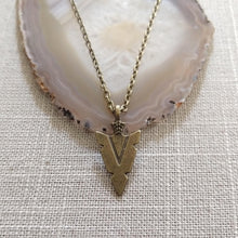 Load image into Gallery viewer, Arrowhead Necklace on Bronze Cable Chain, Mens Jewelry