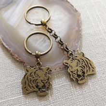 Load image into Gallery viewer, Tiger Keychain - Bronze Cat Key Ring, Backpack or Purse Charm
