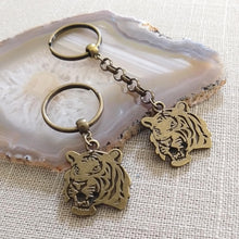 Load image into Gallery viewer, Tiger Keychain - Bronze Cat Key Ring, Backpack or Purse Charm