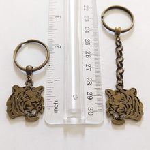 Load image into Gallery viewer, Tiger Keychain - Bronze Cat Key Ring, Backpack or Purse Charm