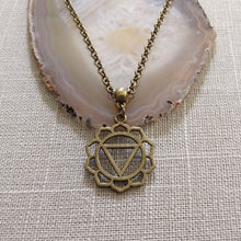 Load image into Gallery viewer, Solar Plexus Chakra Necklace on Bronze Rolo Chain, Yoga Jewelry