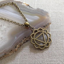 Load image into Gallery viewer, Solar Plexus Chakra Necklace on Bronze Rolo Chain, Yoga Jewelry