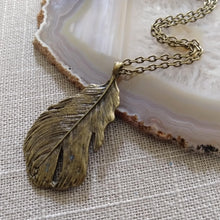 Load image into Gallery viewer, Leaf Necklace - Layering Jewelry on Bronze Cable Chain