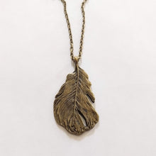 Load image into Gallery viewer, Leaf Necklace - Layering Jewelry on Bronze Cable Chain
