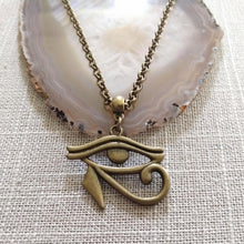 Load image into Gallery viewer, Eye of Horus Necklace, Egyptian Protection Jewelry, Mens Accessories
