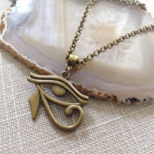 Load image into Gallery viewer, Eye of Horus Necklace, Egyptian Protection Jewelry, Mens Accessories
