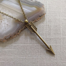 Load image into Gallery viewer, Arrow Necklace on Bronze Rolo Chain, Mens Jewelry