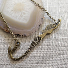 Load image into Gallery viewer, Bronze Mermaid Necklace on Rolo Chain