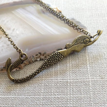 Load image into Gallery viewer, Bronze Mermaid Necklace on Rolo Chain