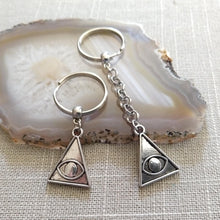 Load image into Gallery viewer, All Seeing Eye Illuminati Keychain, Backpack or Purse Charm, Zipper Pull