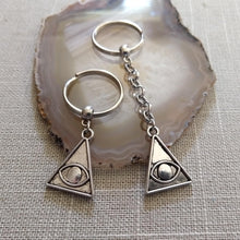 Load image into Gallery viewer, All Seeing Eye Illuminati Keychain, Backpack or Purse Charm, Zipper Pull