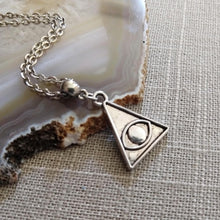 Load image into Gallery viewer, Evil Eye Illuminati Necklace on Silver Cable Chain - Mens Jewelry