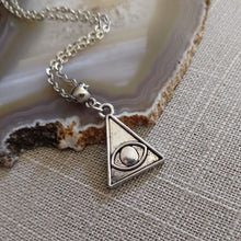 Load image into Gallery viewer, Evil Eye Illuminati Necklace on Silver Cable Chain - Mens Jewelry