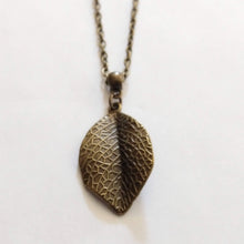 Load image into Gallery viewer, Leaf Necklace - Layering Jewelry on Bronze Rolo Chain