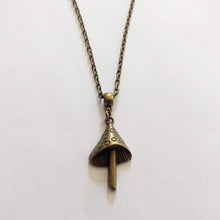 Load image into Gallery viewer, Magic Mushroom Necklace, Psychedelic Charm Necklace on Silver Cable Chain