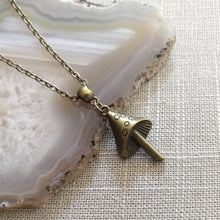 Load image into Gallery viewer, Magic Mushroom Necklace, Psychedelic Charm Necklace on Silver Cable Chain