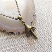 Load image into Gallery viewer, Magic Mushroom Necklace, Psychedelic Charm Necklace on Silver Cable Chain