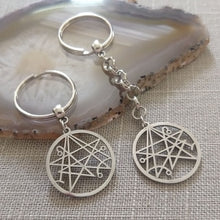 Load image into Gallery viewer, Necronomicon HP Lovecraft Keychain, Backpack or Purse Charm, Zipper Pull