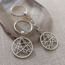 Load image into Gallery viewer, Necronomicon HP Lovecraft Keychain, Backpack or Purse Charm, Zipper Pull